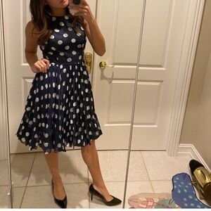Gorgeous Navy and White Polka Dot Dress